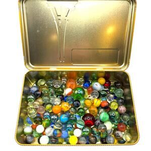 1.81 lbs Vintage Marbles with Possible Uranium, Akro, Vitro, Jabo